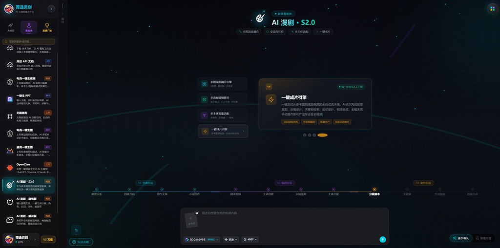 菁选灵创全场景工作流演示图